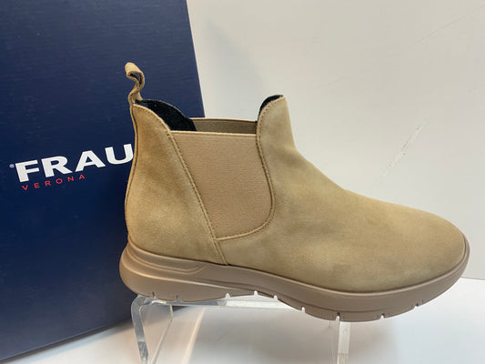 Frau 43A4 stivaletto chelsea donna in pelle scamosciata miele