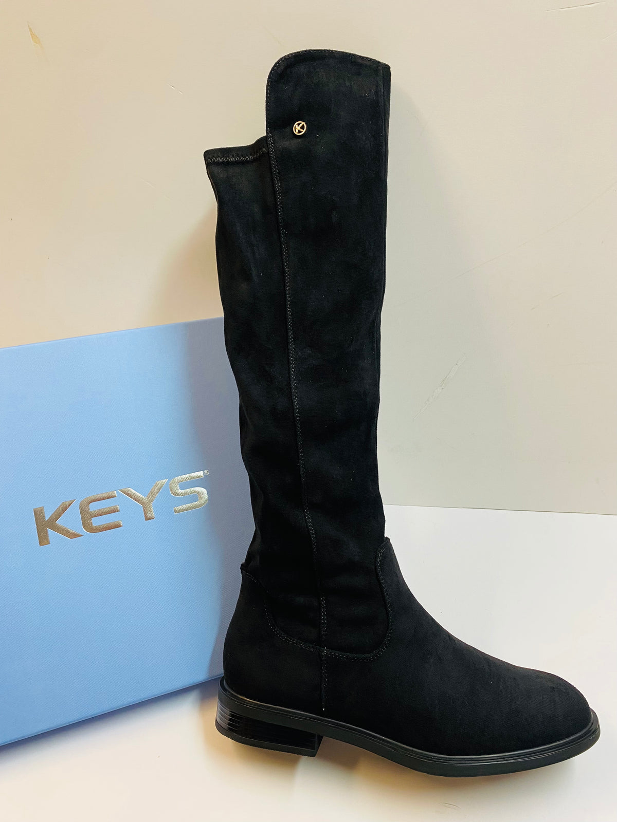 Keys K-11673A stivale alto in pelle scamosciata black