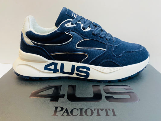 4US 25-439 Sneakers uomo in tessuto tecnico e pelle scamosciata
