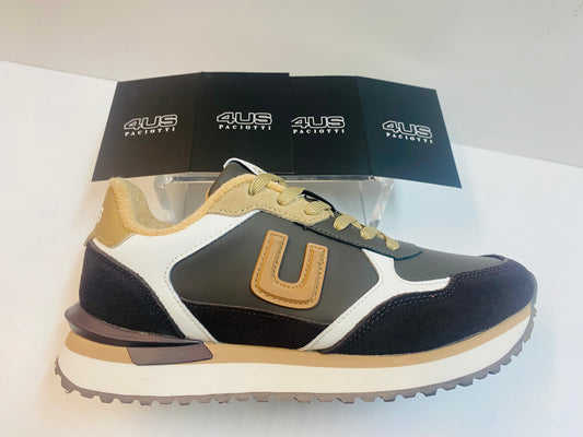 4US 25-891 Sneakers uomo con combinazione multimateriale