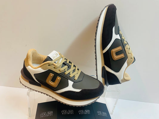 4US 25-891 Sneakers uomo con combinazione multimateriale