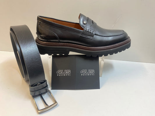 4US RS204 Mocassino uomo stile college con suola carrarmato