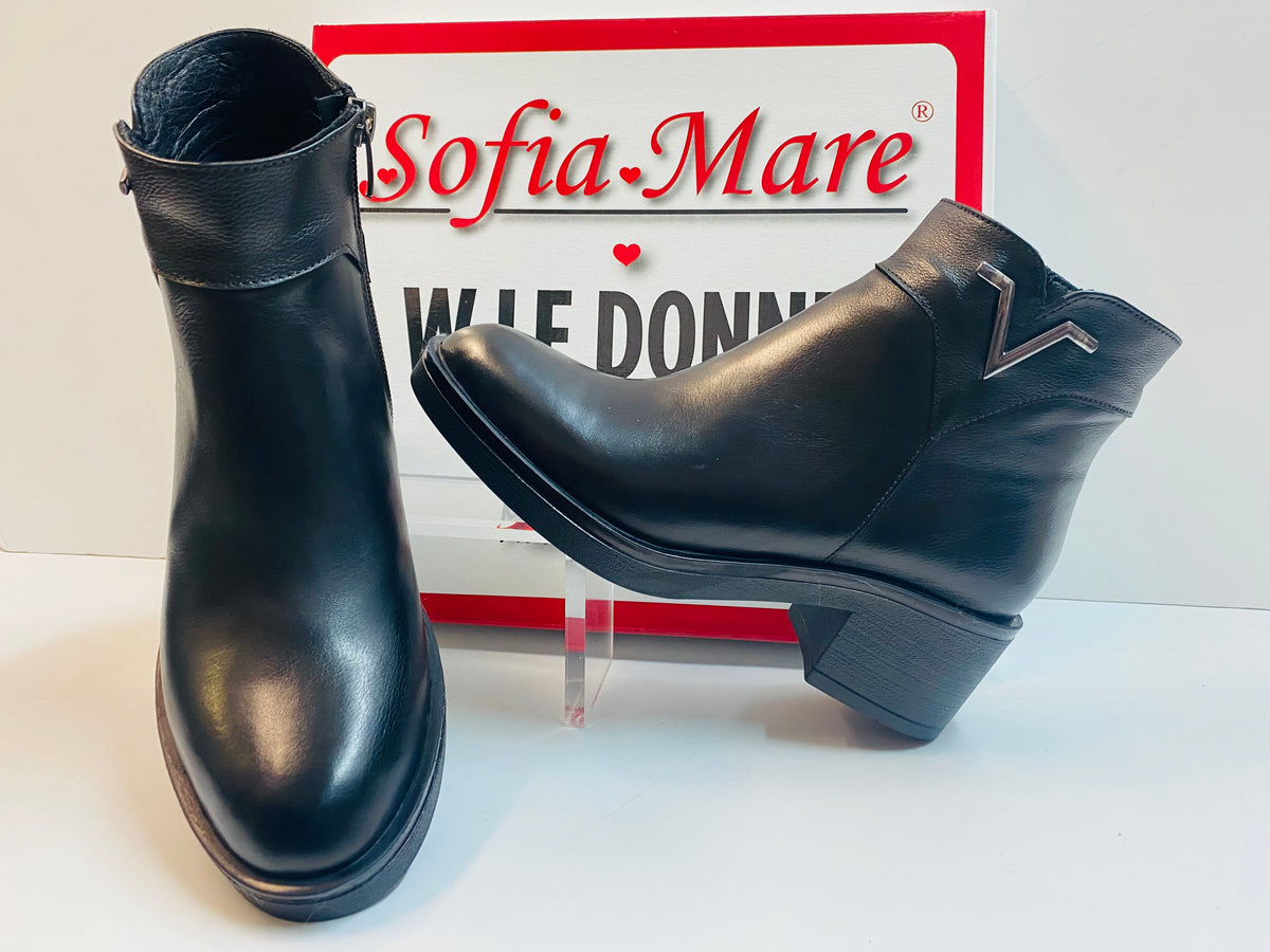 Sofia Mare 12723 tronchetto grintoso con inserto metallico