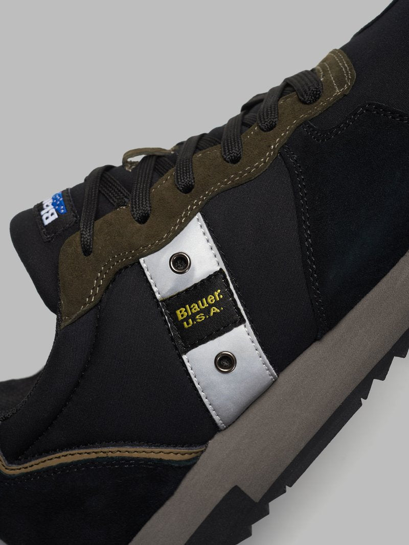 BLAUER QUEENS01 WAXED CANVAS BLACK/MILITARY