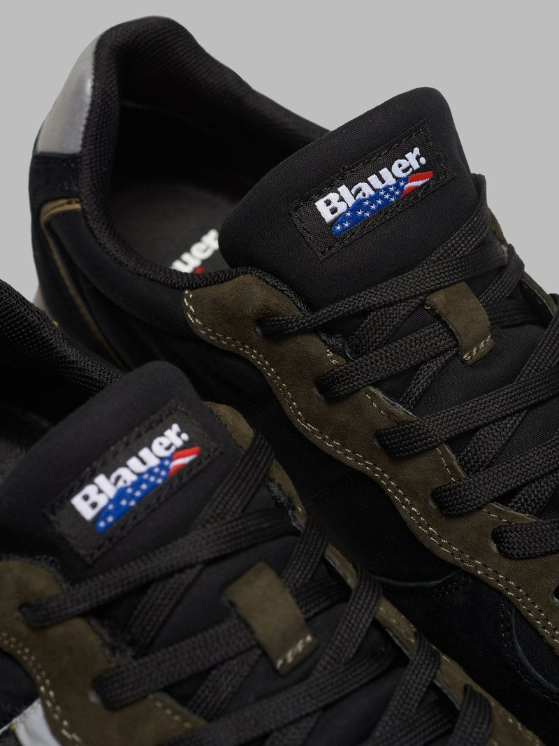 BLAUER QUEENS01 WAXED CANVAS BLACK/MILITARY