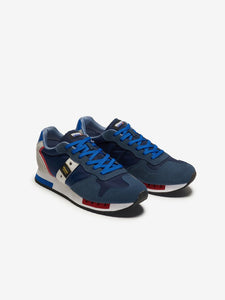 Blauer Queens01 sneakers in tessuto e pelle scamosciata navy/royal