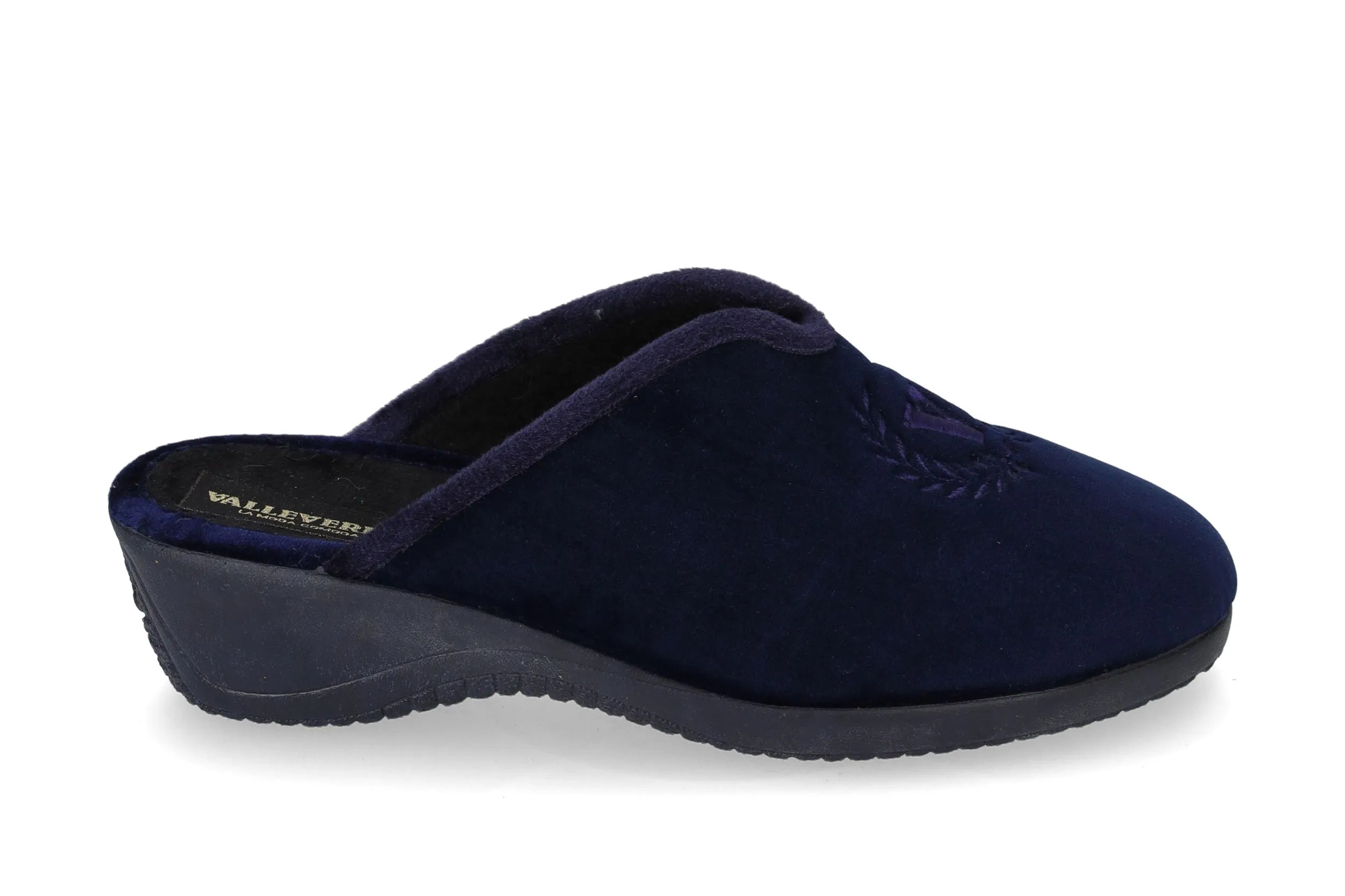 Valleverde 26154 Ciabatta in tessuto donna con zeppa media