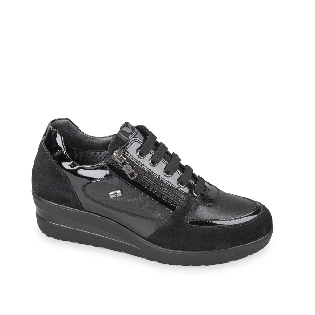 Valleverde 36211 sneakers in pelle e pelle scamosciata nero