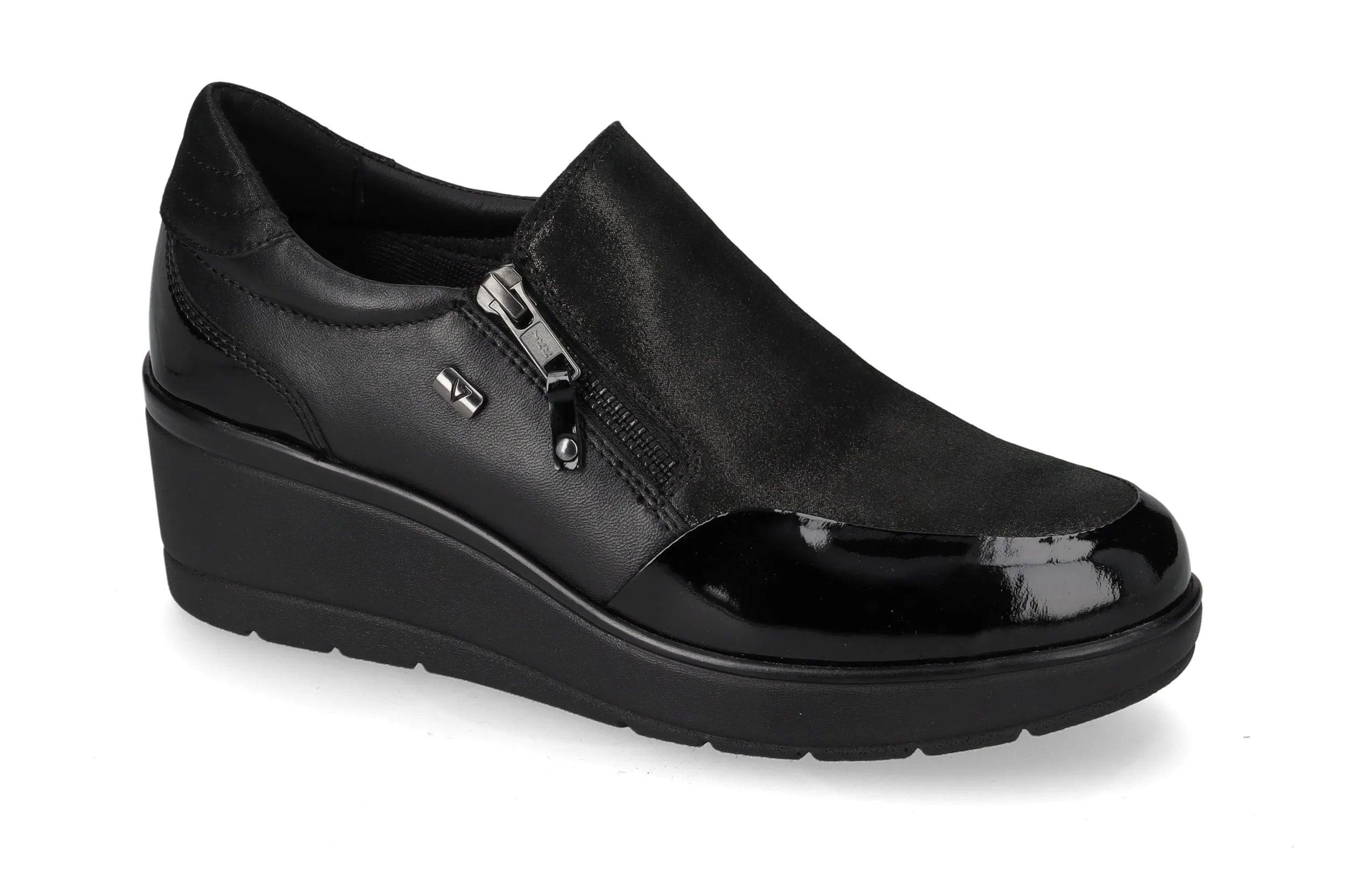 Valleverde 36446 Sneaker donna con tomaio e sottopiede in pelle e zeppa media