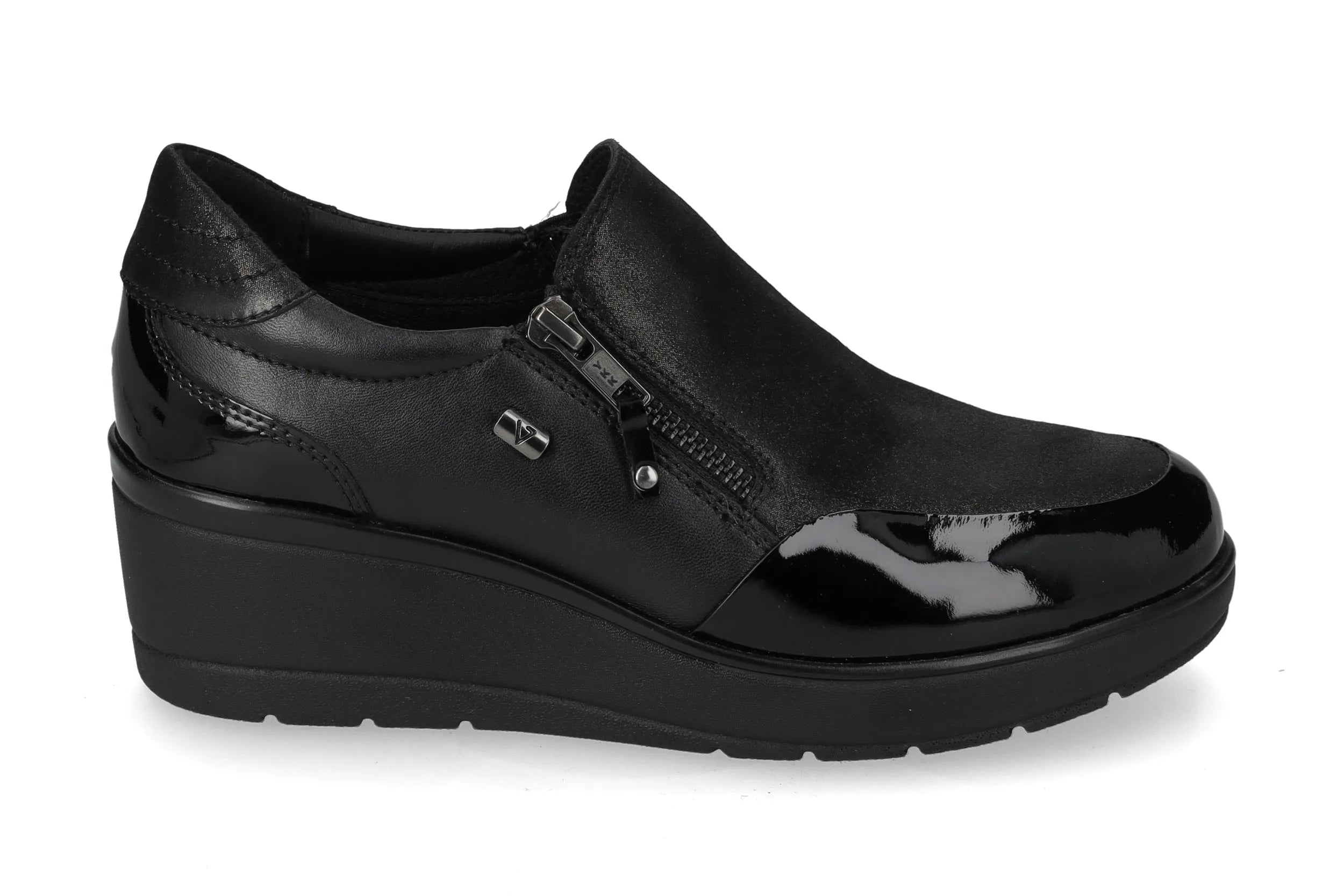 Valleverde 36446 Sneaker donna con tomaio e sottopiede in pelle e zeppa media