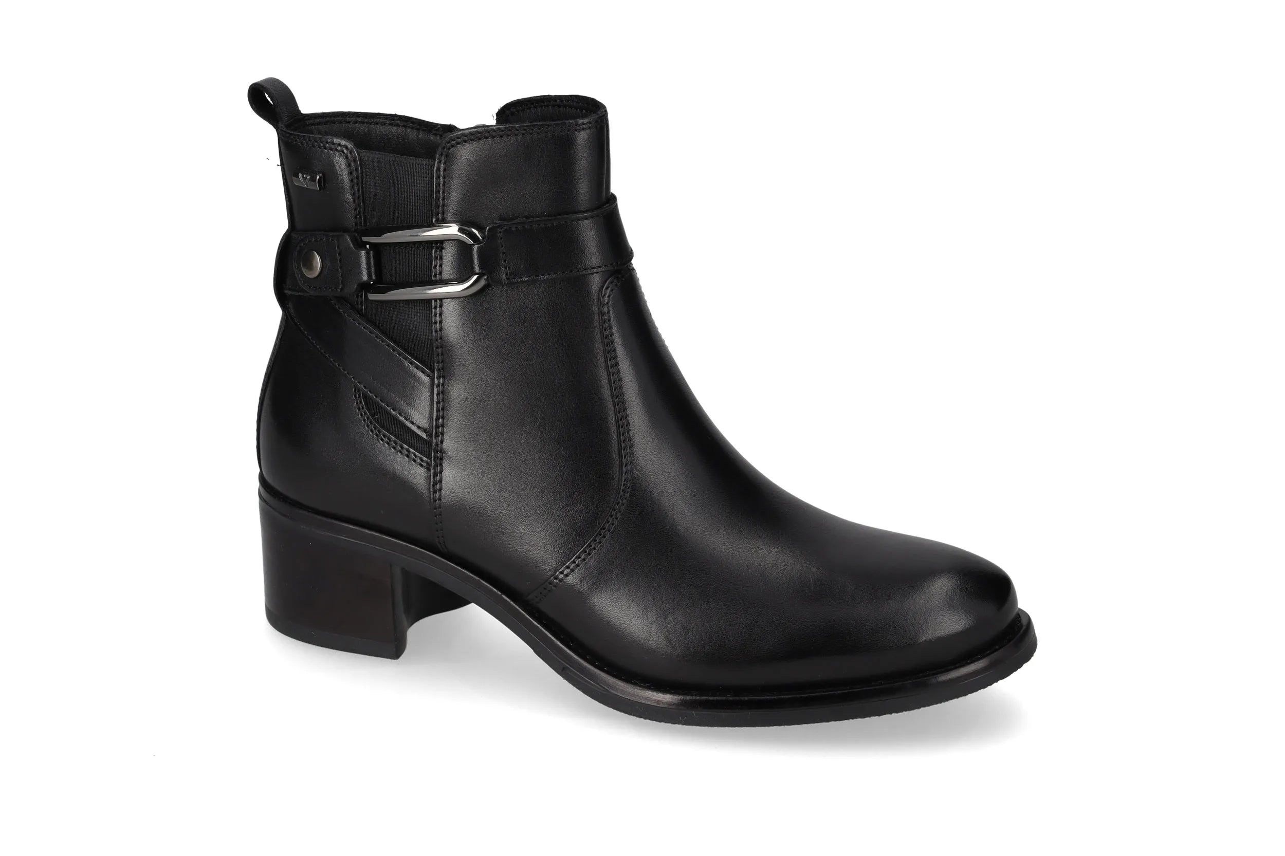 Valleverde 47614 Tronchetto donna con tomaio e sottopiede in pelle e accessorrio decorativo