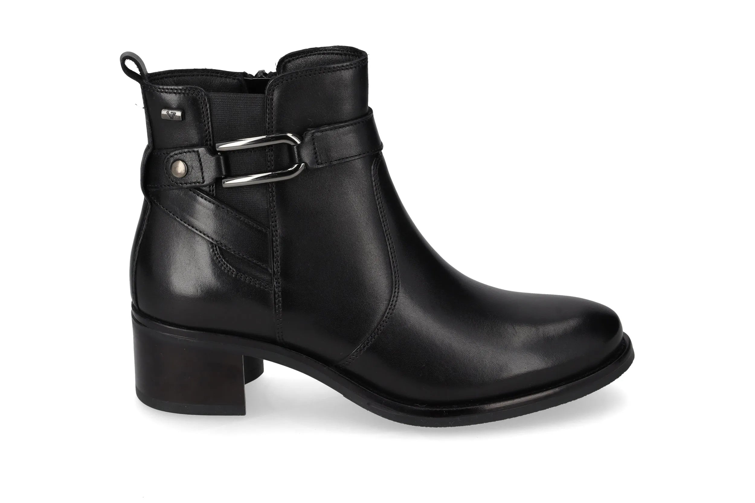 Valleverde 47614 Tronchetto donna con tomaio e sottopiede in pelle e accessorrio decorativo