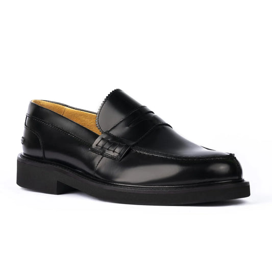 Exton 442 mocassino college uomo abrasivato nero