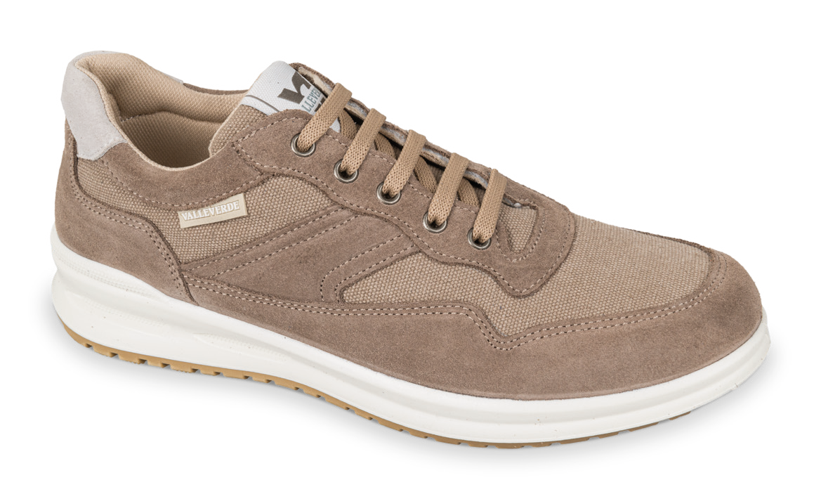Valleverde 53874 sneakers uomo in pelle e scamosciato taupe