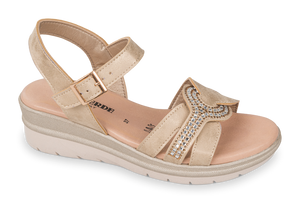 Valleverde 55561 sandalo donna in gold con applicazione