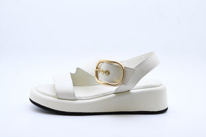 Pixy 582502 sandalo con zeppa e fibbia white