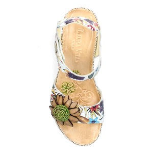 Laura Vita Barry 36 sandalo con zeppa colore beige