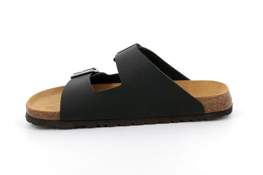 Grunland CB3012 Bobo ciabatta doppia fibbia da uomo nero