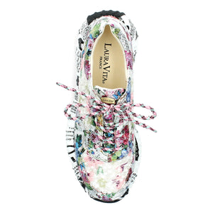 Laura Vita Burton 05 sneakers floreale bianco