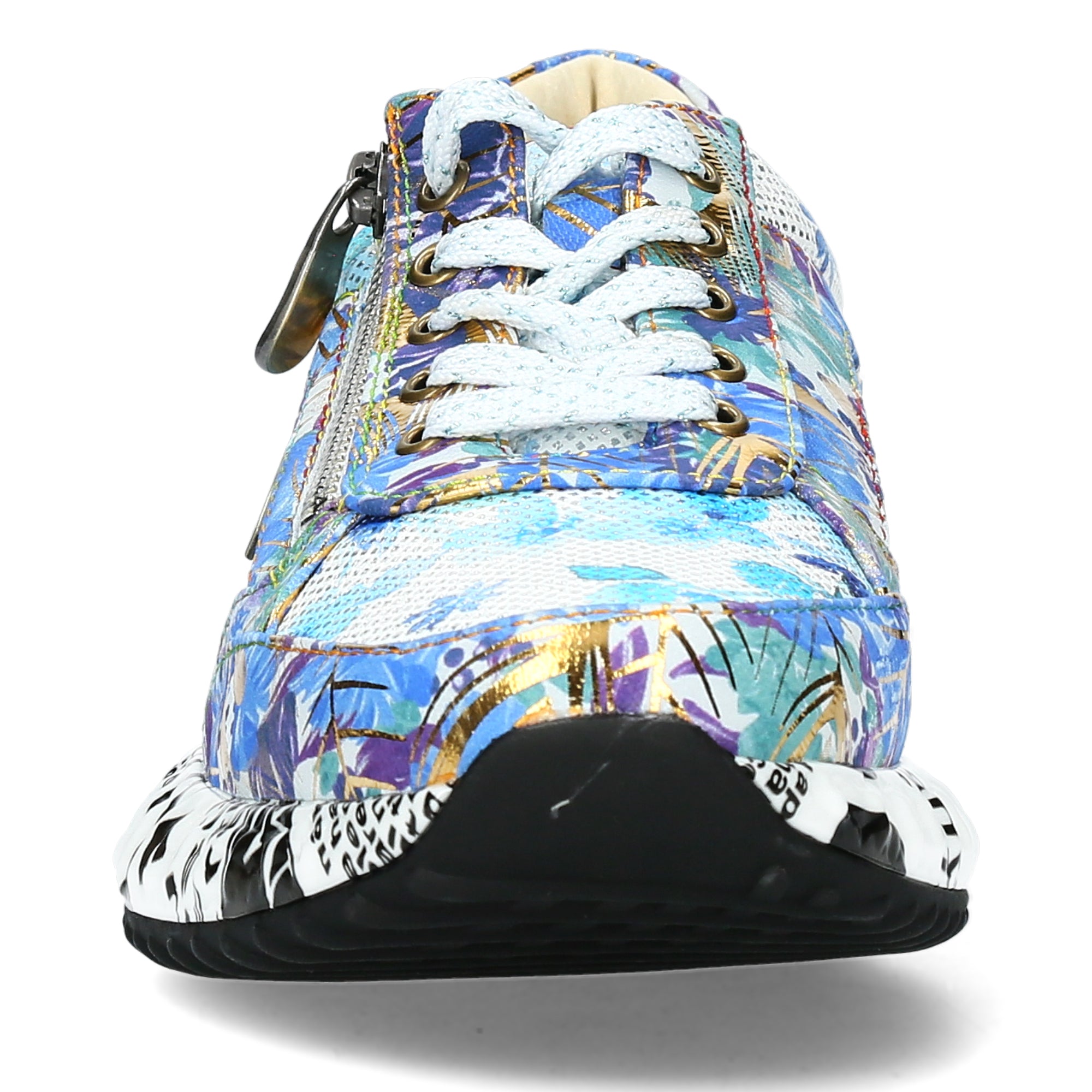 Laura Vita Burton 1123 sneakers con fiori indigo blù