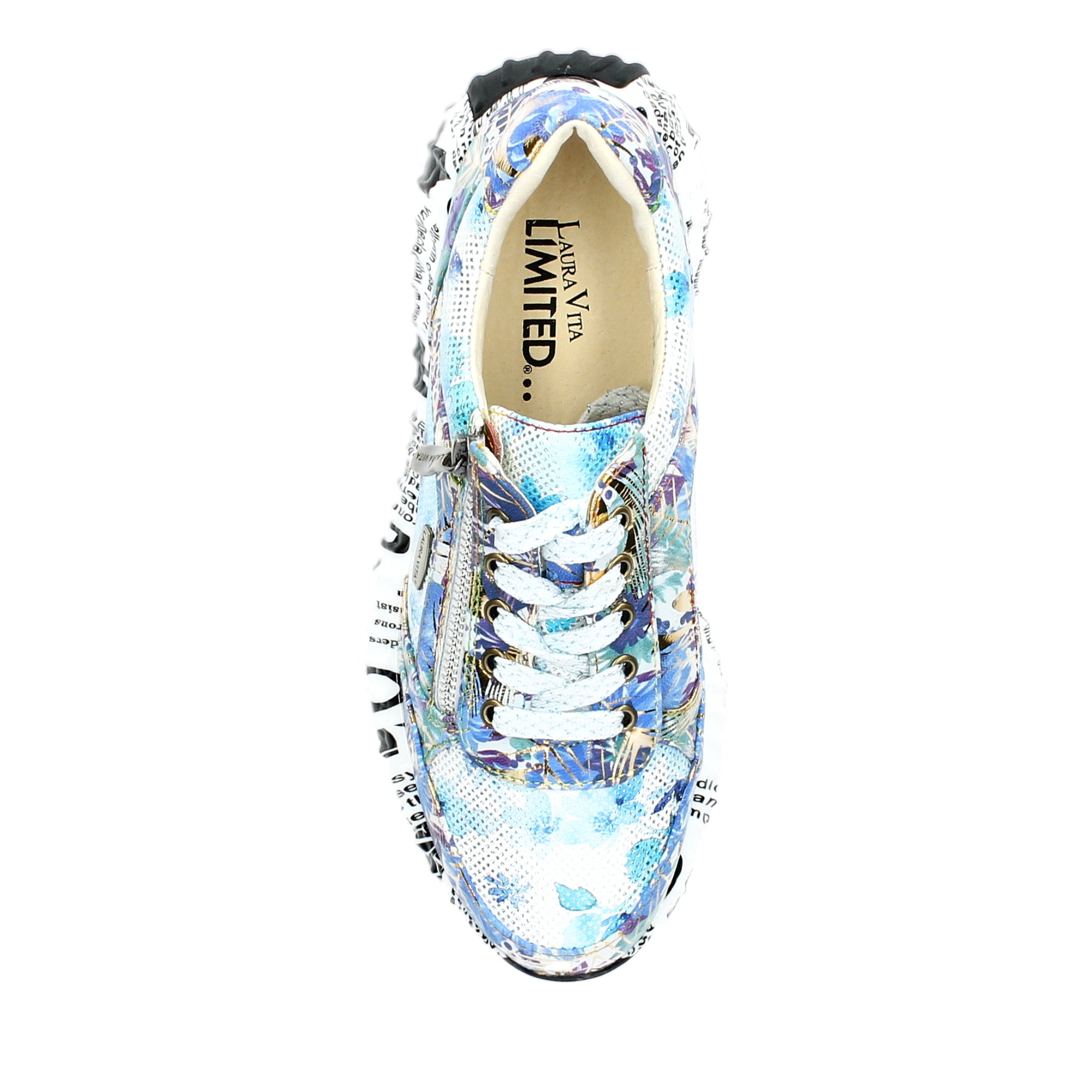 Laura Vita Burton 1123 sneakers con fiori indigo blù