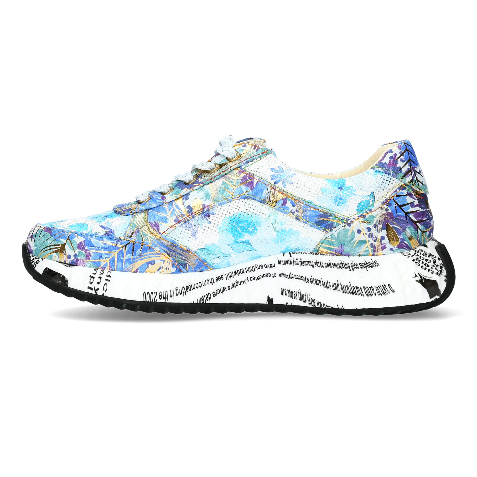 Laura Vita Burton 1123 sneakers con fiori indigo blù
