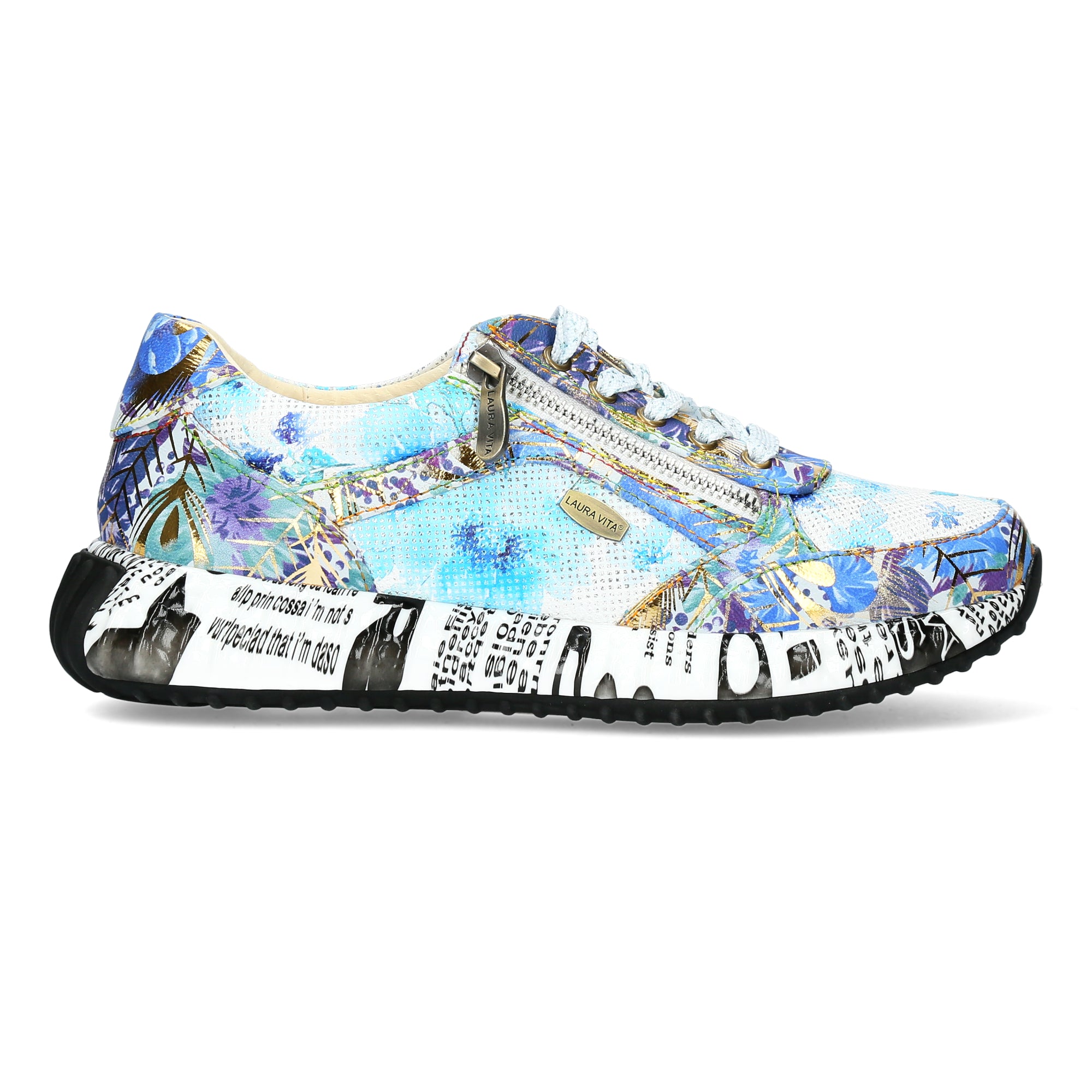 Laura Vita Burton 1123 sneakers con fiori indigo blù