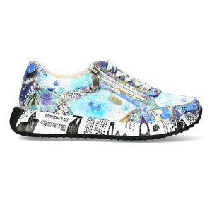 Laura Vita Burton 1123 sneakers con fiori indigo blù