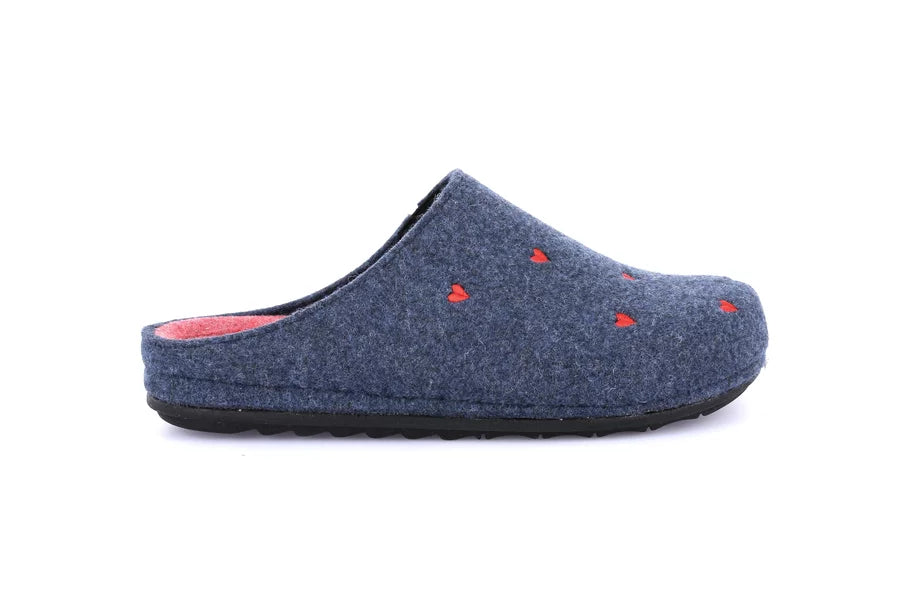 Grunland CI1469 Ciabatta green con cuoricini PILA