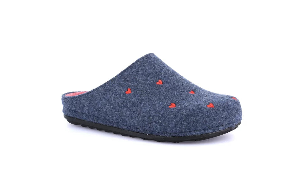 Grunland CI1469 Ciabatta green con cuoricini PILA