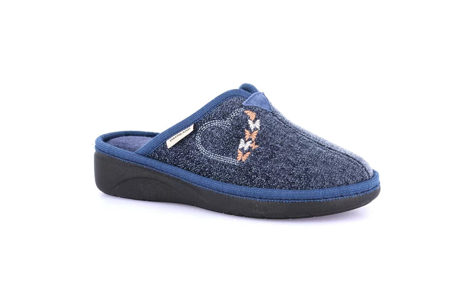 Grunland CI1596 Ciabatta donna in tessuto e cuore ricamato ALME
