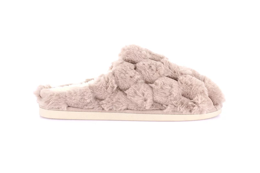 Grunland CI2474 Ciabatta in peluche trapuntato | KANT sabbia