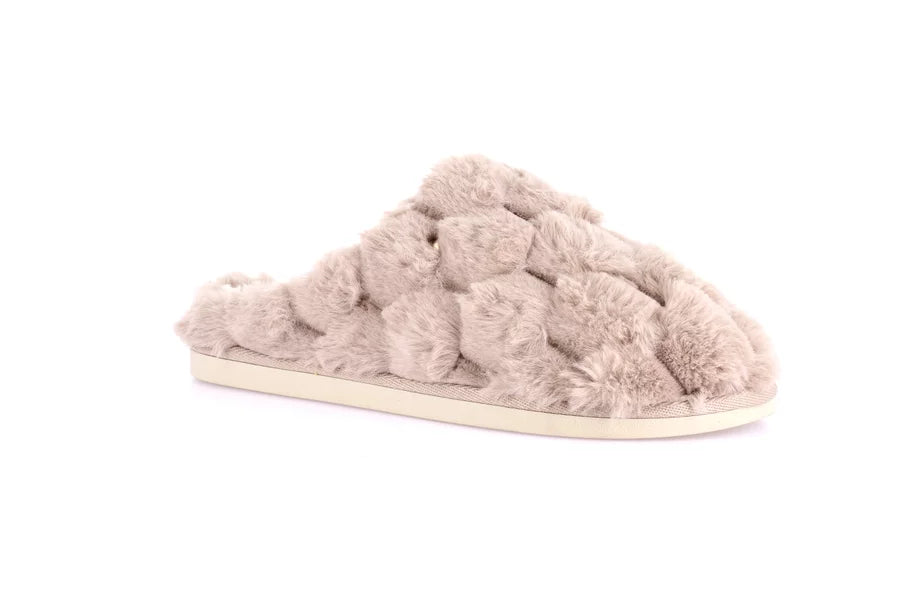 Grunland CI2474 Ciabatta in peluche trapuntato | KANT sabbia