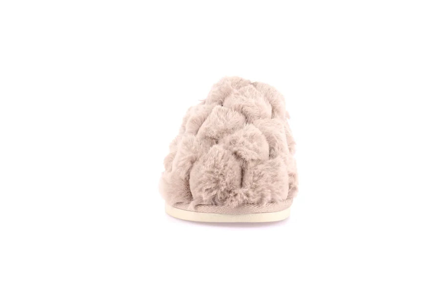 Grunland CI2474 Ciabatta in peluche trapuntato | KANT sabbia