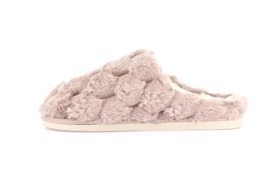 Grunland CI2474 Ciabatta in peluche trapuntato | KANT sabbia