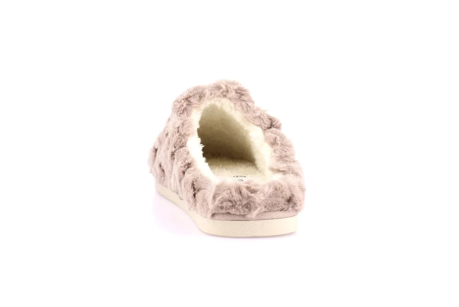 Grunland CI2474 Ciabatta in peluche trapuntato | KANT sabbia