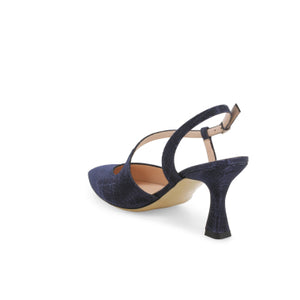 Melluso E1634W décolleté donna slingback in tessuto galassia notte