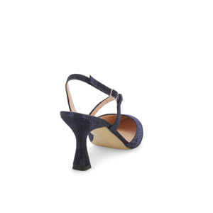 Melluso E1634W décolleté donna slingback in tessuto galassia notte