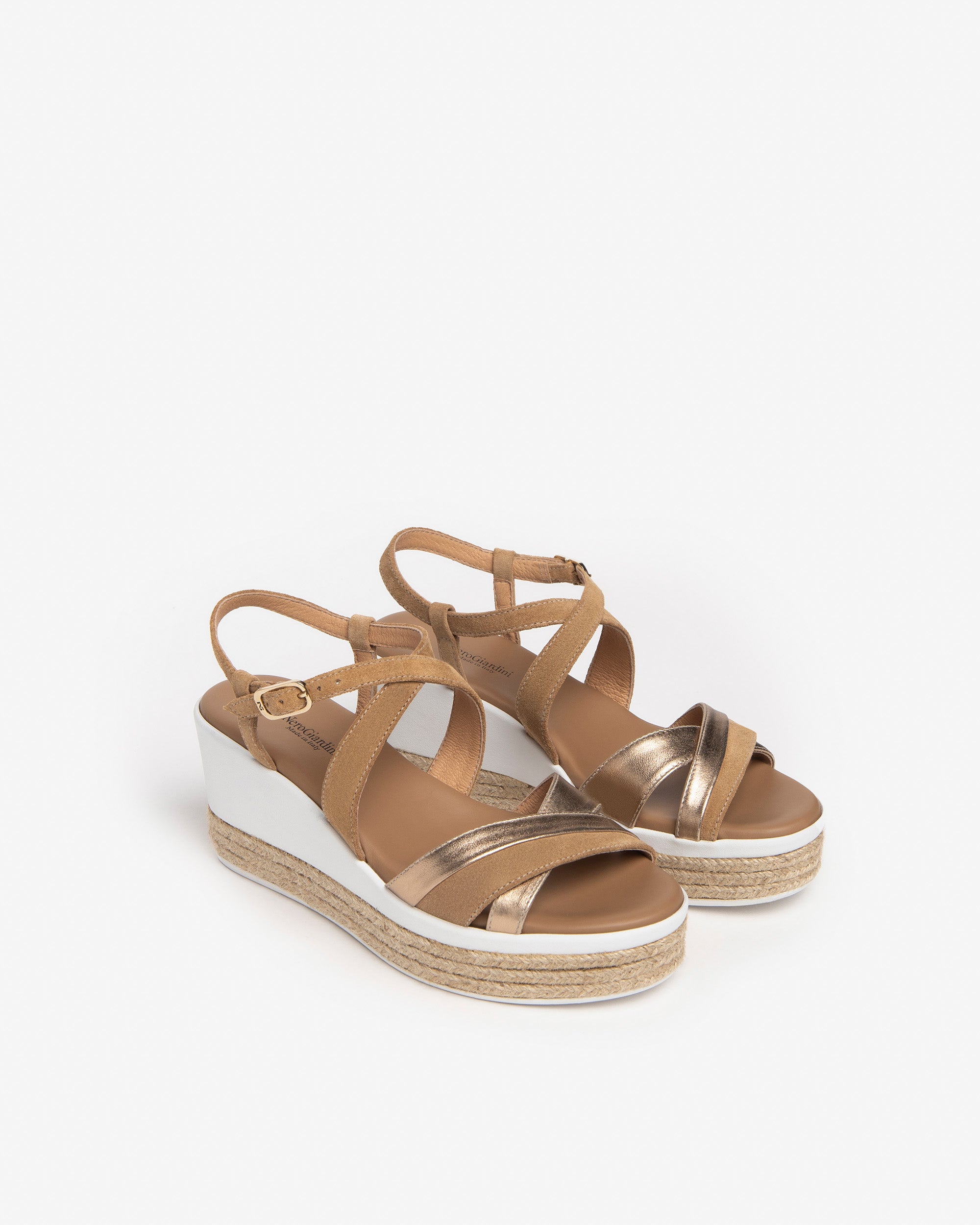 Nero Giardini E307710D sandali donna in suede e pelle sandalo