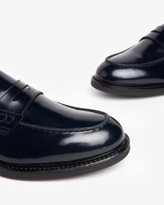 Nero Giardini E400150UE mocassini uomo in pelle blù