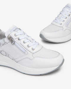 Nero Giardini E409840D sneakers donna in pelle e materiale tecnico bianco