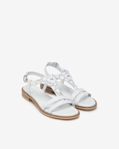 Nero Giardini E410464D sandali donna in pelle e materiale tecnico bianco