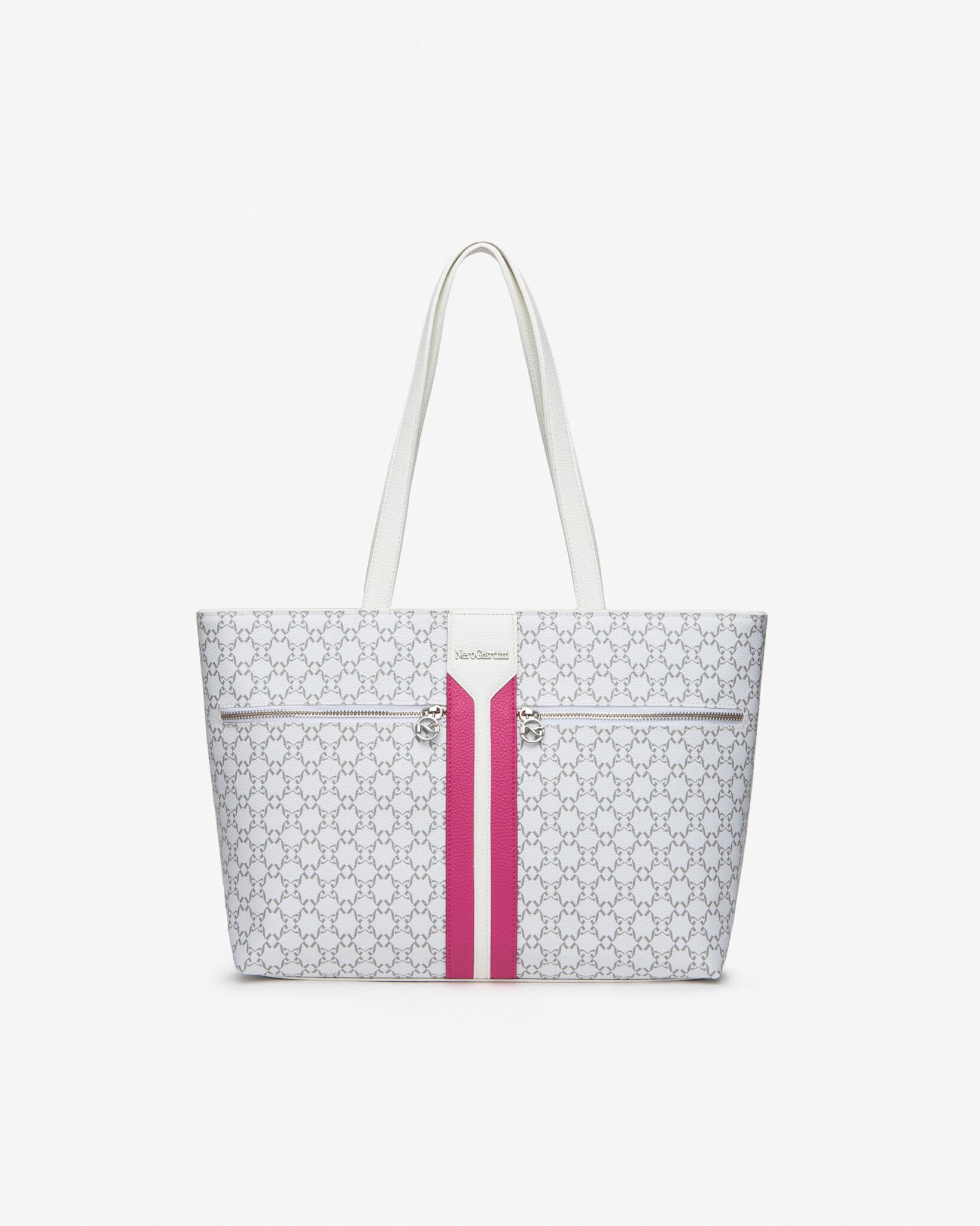 Nero Giardini E443731D borsa tote da donna in materiale tecnico bianco