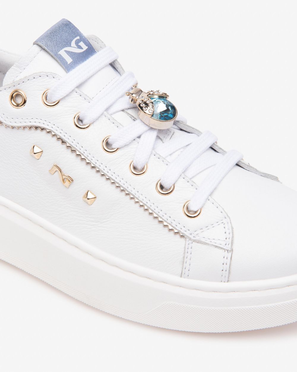 Nero Giardini E513060D Sneakers Donna in Pelle e Materiale Tecnico bianco