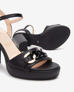 Nero Giardini E513350D Sandali Donna in Pelle nero