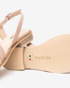 Nero Giardini E513422D Sandali Donna in Pelle e Materiale Tecnico osso