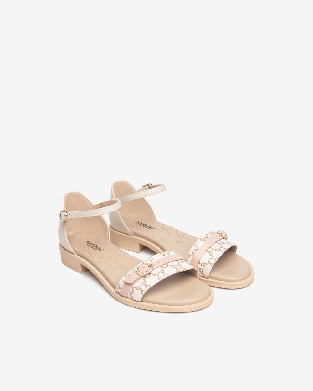 Nero Giardini E513426D Sandali Donna in Pelle e Materiale Tecnico beige/nocciola