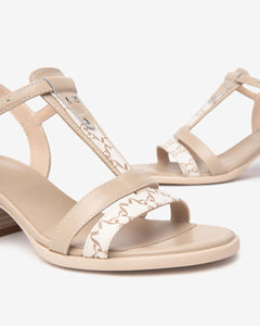 Nero Giardini E513433D Sandali Donna in Pelle e Materiale Tecnico beige/nocciola