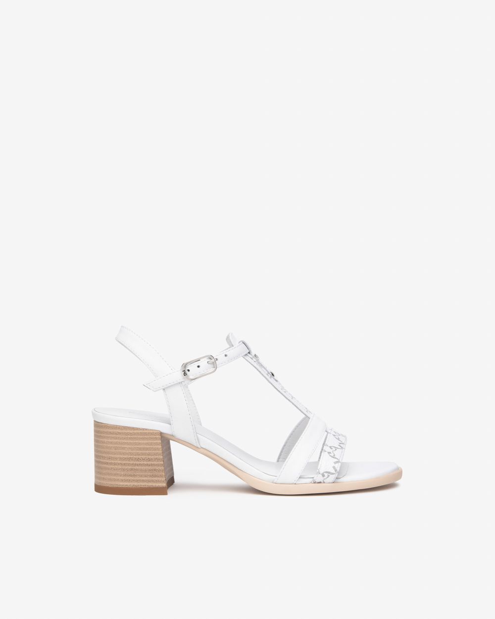 Nero Giardini E513433D Sandali Donna in Pelle e Materiale Tecnico bianco/grigio