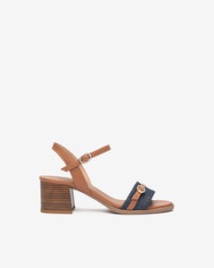 Nero Giardini E513435D Sandali Donna in Pelle e Tessuto jeans